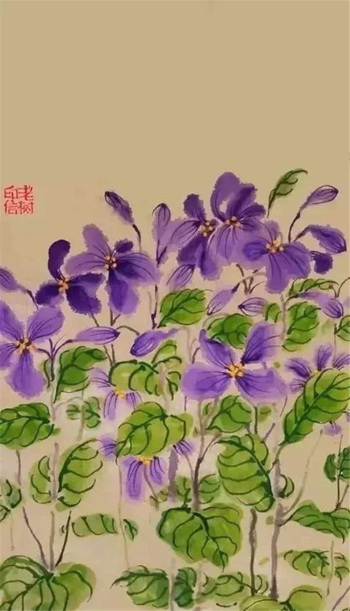 老树画画：春色这般美好，只想醉卧花丛-设计中国