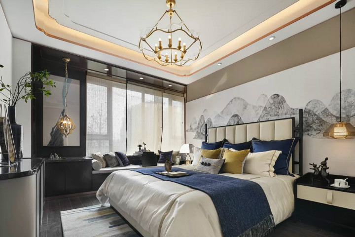 新中式卧室设计，尽显东方华美-设计中国