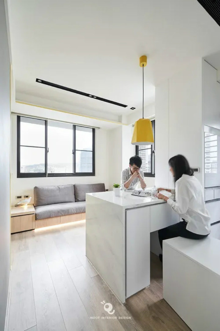 38平打造两室一厅，明亮黄色绝了-设计中国